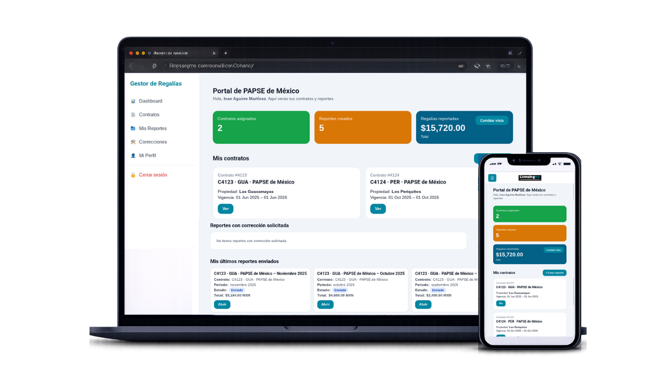 Gestor de Regalías LicensingMX