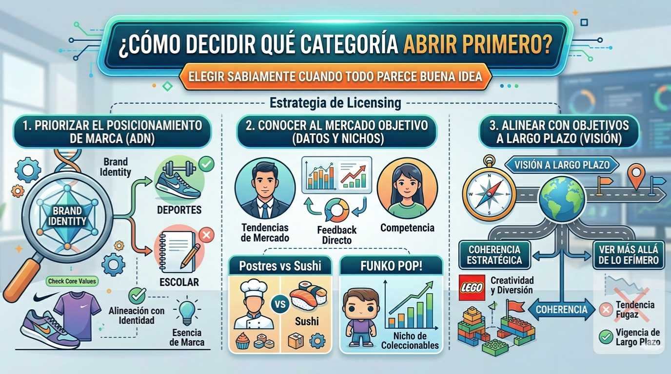 Cómo decidir qué categoría de Licensing abrir primero cuando todo parece buena idea